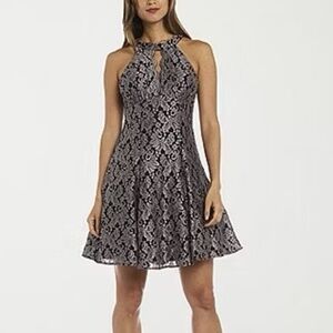 NWT R&M Fit & Flare Black/Taupe Special Occasion Dress